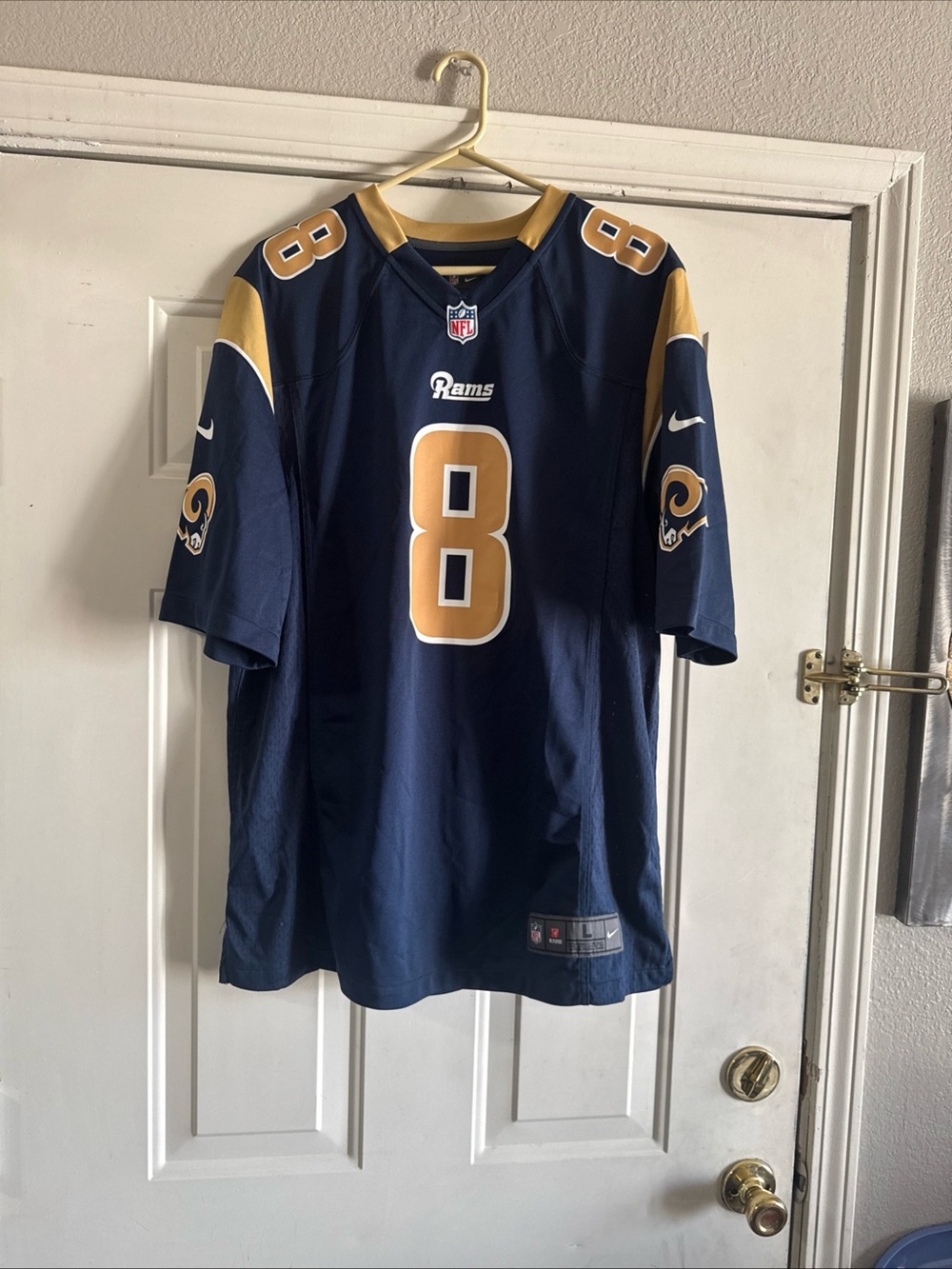 NFL Los Angeles Rams Navy and Gold #8 Football Jersey
